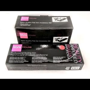 NEW! Style House Styling Iron+Accessory Set -Black